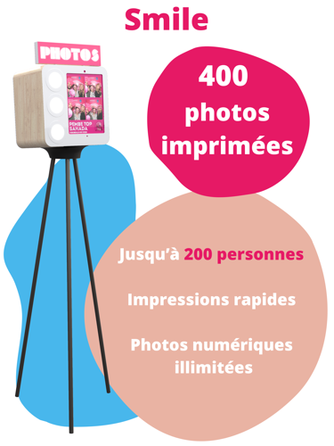Formule Smile — photobooth Badabooth avec 400 photos imprimées